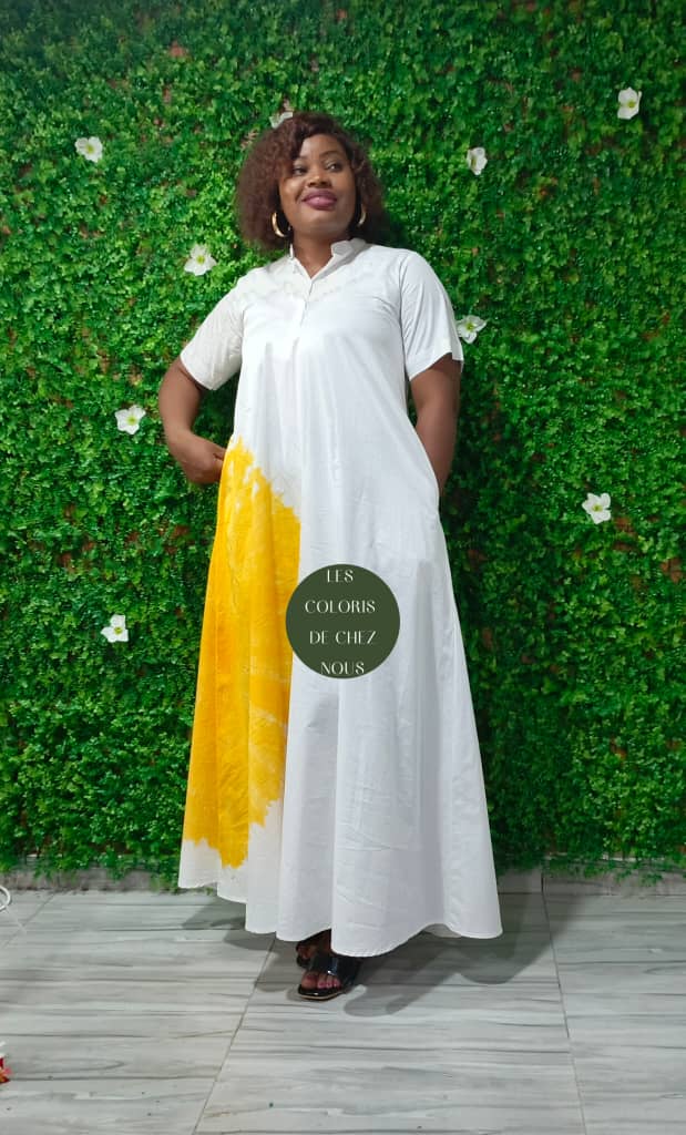 Robe africaine blanche élégante pour femme
