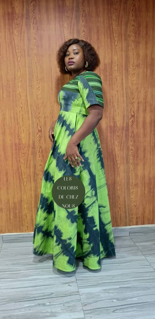 Robe africaine verte élégante pour femme