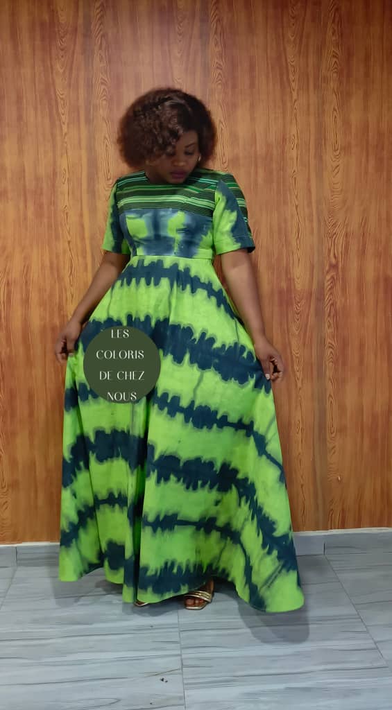 Robe africaine verte élégante pour femme