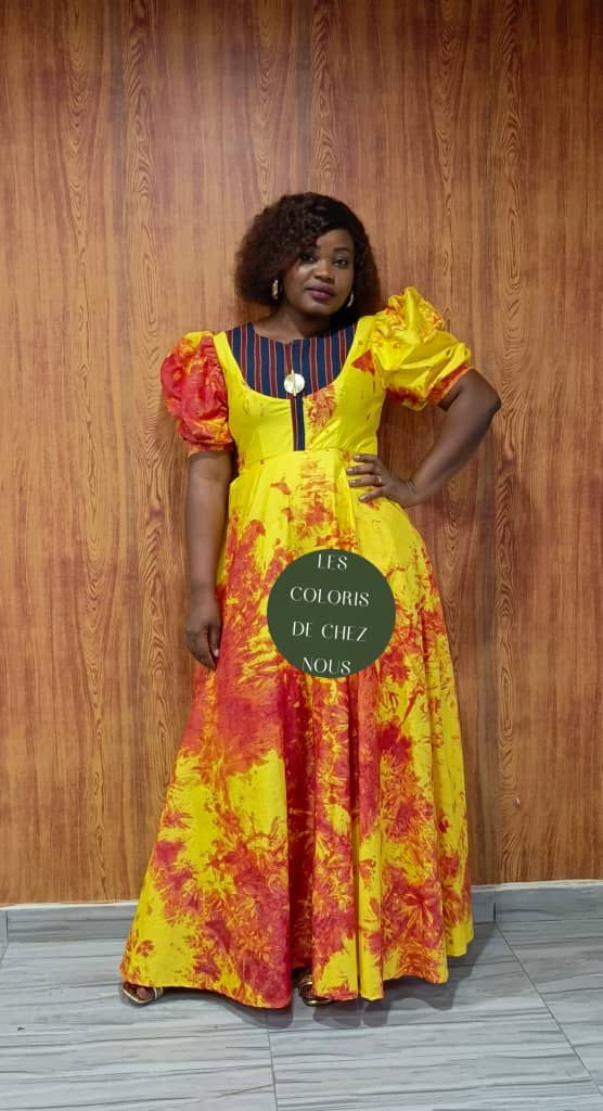 Robe africaine jaune élégante pour femme