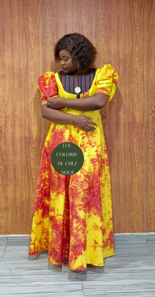 Robe africaine jaune élégante pour femme