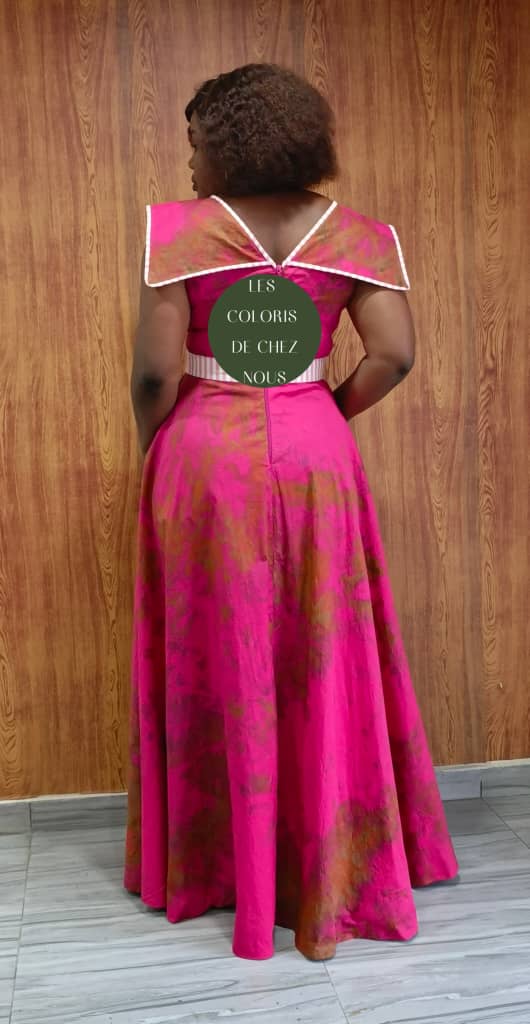 Robe africaine rose élégante pour femme