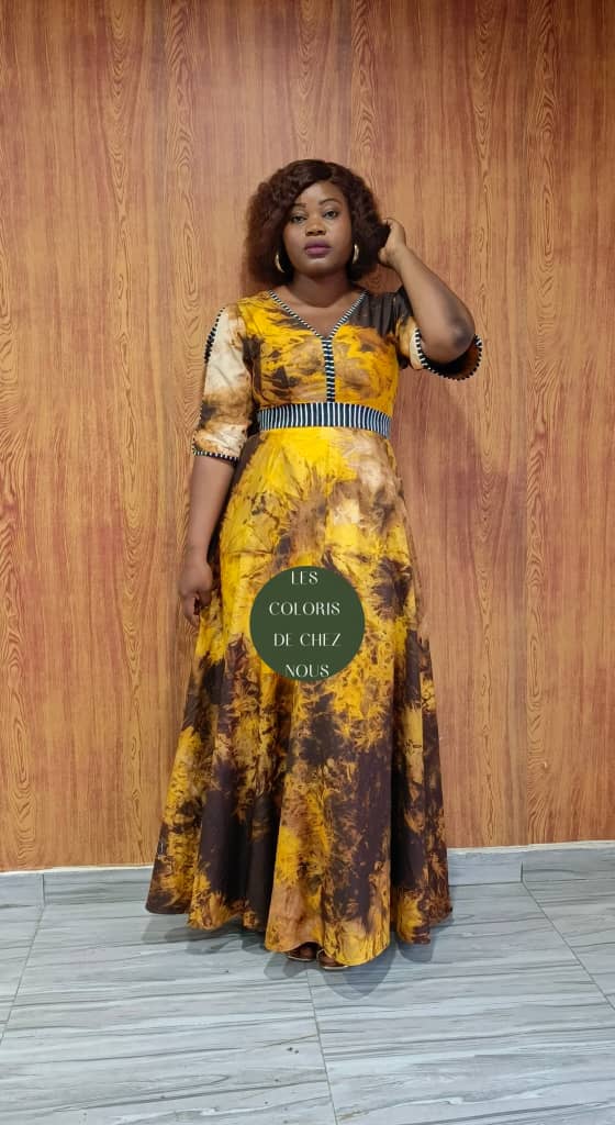 Robe africaine jaune élégante pour femme