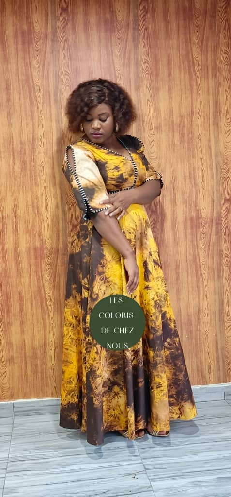 Robe africaine jaune élégante pour femme