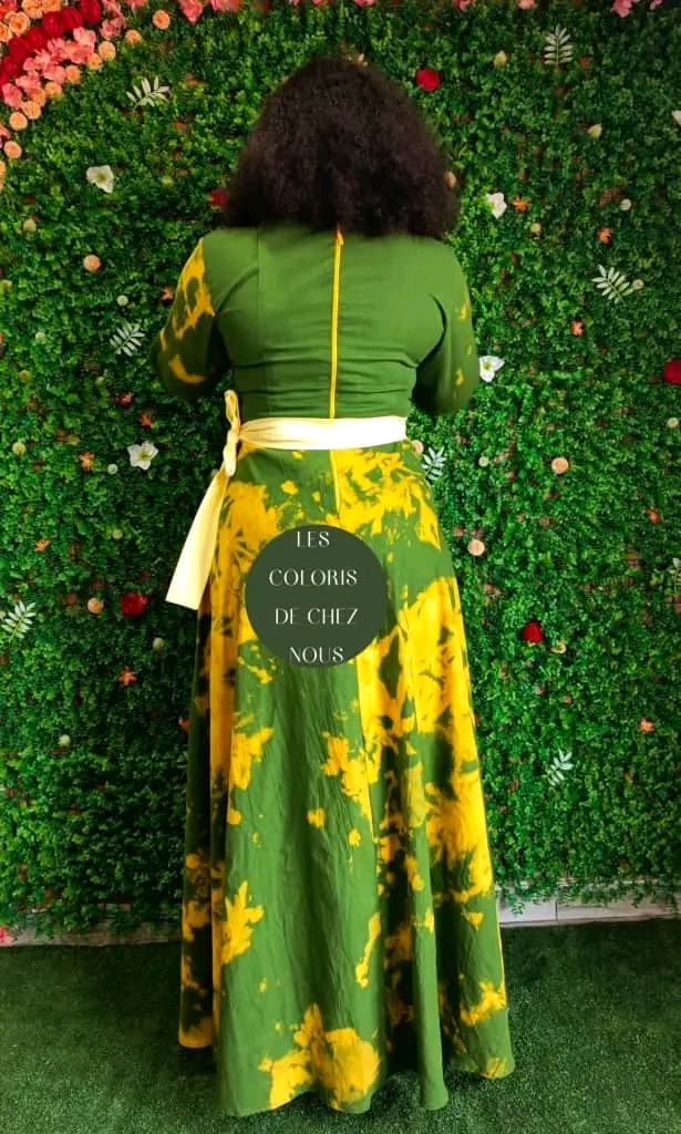Robe africaine verte élégante pour femme