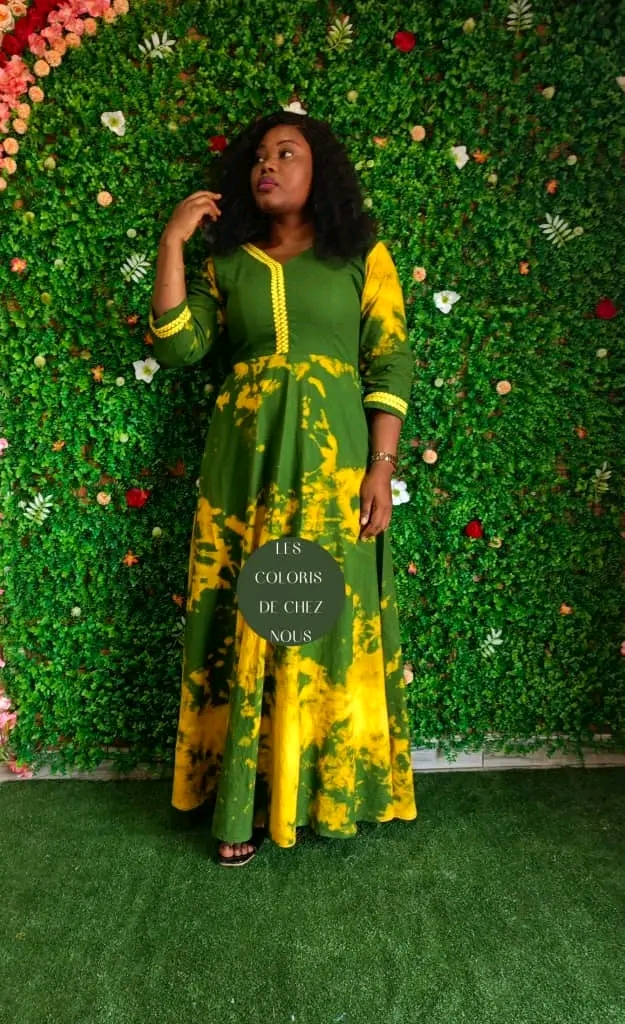 Robe africaine verte élégante pour femme