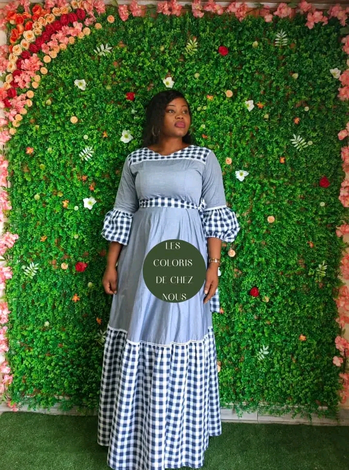 Robe africaine grise élégante pour femme