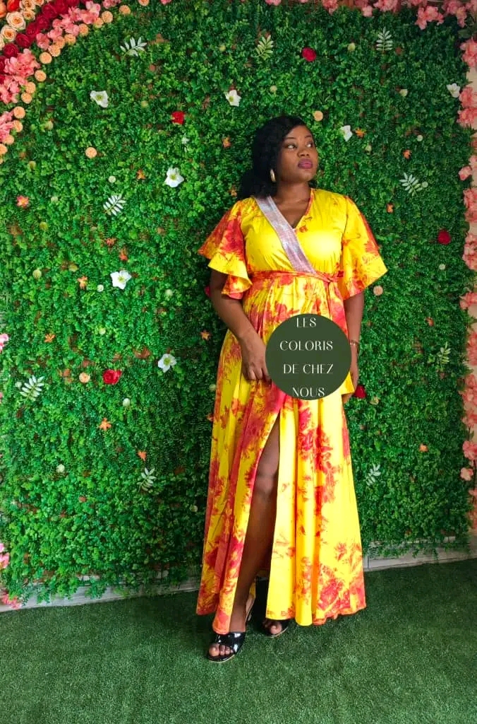 Robe africaine jaune élégante pour femme