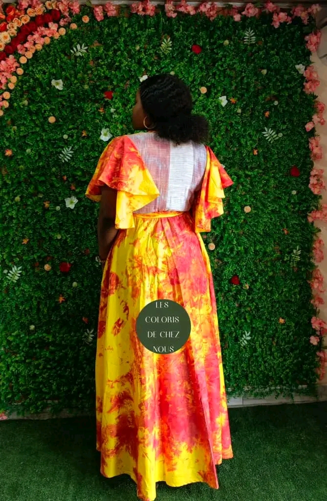 Robe africaine jaune élégante pour femme