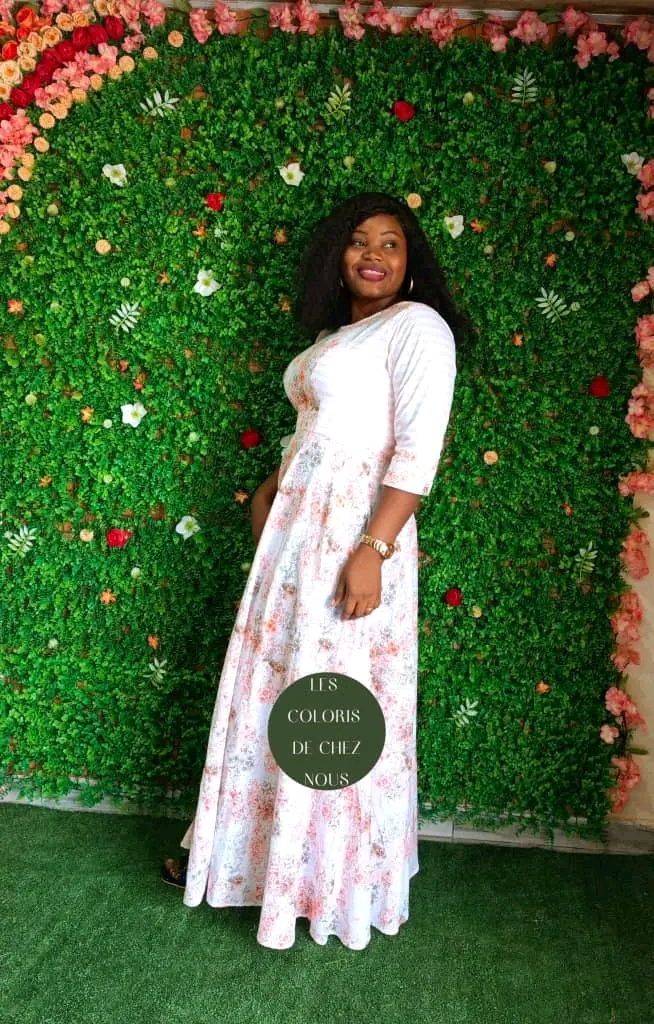 Robe africaine rose élégante pour femme