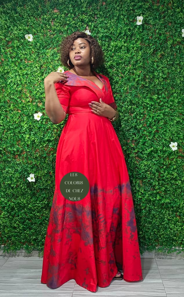 Robe africaine rouge élégante pour femme