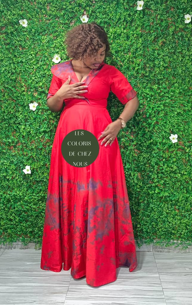 Robe africaine rouge élégante pour femme