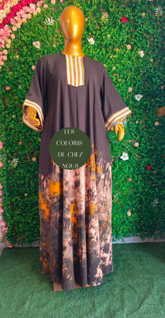 Robe africaine marron élégante pour femme